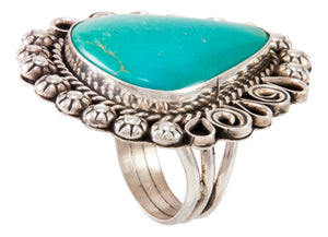 Navajo Native American Kingman Turquoise Ring Size 8 3/4 by Lee SKU233002
