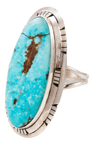Navajo Native American Blue Ridge Turquoise Ring Size 7 by Skeets SKU233005