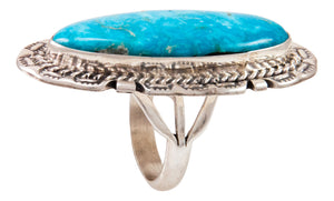 Navajo Native American Kingman Turquoise Ring Size 9 by Largo SKU233009