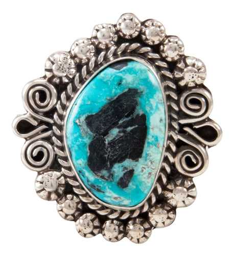 Navajo Native American Blue Moon Turquoise Ring Size 8 3/4 by Johnson SKU233010