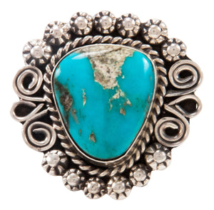 Navajo Native American Kingman Turquoise Ring Size 9 by Alice Johnson SKU233011