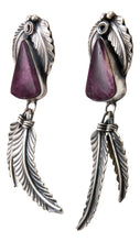 Load image into Gallery viewer, Navajo Native American Purple Shell Earrings by Benjamin Piaso SKU233019
