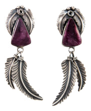Load image into Gallery viewer, Navajo Native American Purple Shell Earrings by Benjamin Piaso SKU233019