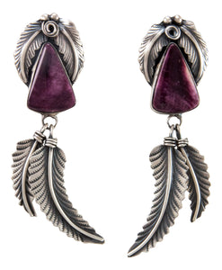 Navajo Native American Purple Shell Earrings by Benjamin Piaso SKU233019