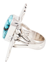 Load image into Gallery viewer, Navajo Native American Blue Gem Turquoise Ring Size 7 by Livingston SKU233021