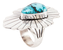Load image into Gallery viewer, Navajo Native American Blue Gem Turquoise Ring Size 7 by Livingston SKU233021