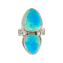 Load image into Gallery viewer, Navajo Native American Kingman Turquoise Ring Size 7 by Lyle Piaso SKU 233041