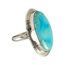 Load image into Gallery viewer, Navajo Native American Kingman Turquoise Ring Size 7 3/4 by Sanchez SKU 233052