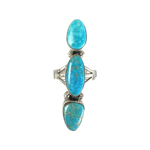 Load image into Gallery viewer, Navajo Native American Kingman Turquoise Ring Size 7 3/4 by Secatero SKU 233053