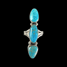 Load image into Gallery viewer, Navajo Native American Kingman Turquoise Ring Size 7 3/4 by Secatero SKU 233053