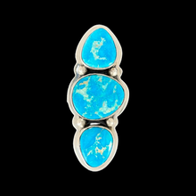 Load image into Gallery viewer, Navajo Native American Kingman Turquoise Ring Size 9 by Lyle Piaso SKU 233056