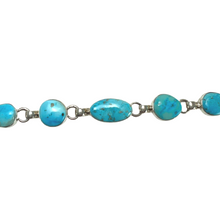 Load image into Gallery viewer, Navajo Native American Kingman Turquoise Link Bracelet by Lyle Piaso SKU 233062