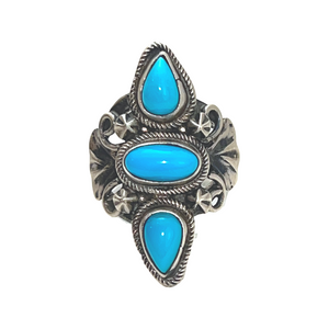 Navajo Native American Sleeping Beauty Turquoise Ring Size 7 1/4   SKU231994