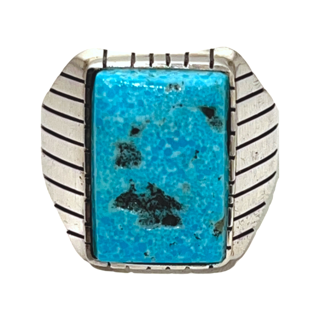Navajo Native American Kingman Turquoise Ring Size 12 3/4 by Ray Jack SKU231863